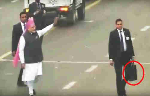 What is inside the briefcase that the Indian Prime Minister's bodyguard is  always carrying?