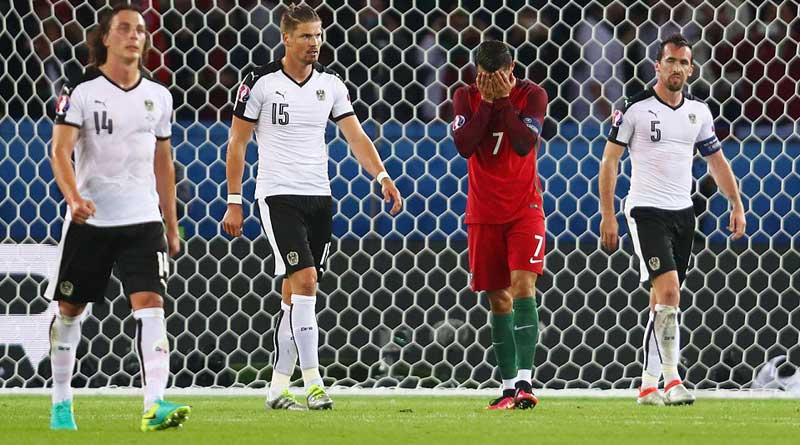 Ronaldo missed penalty, Portugal held by Austria
