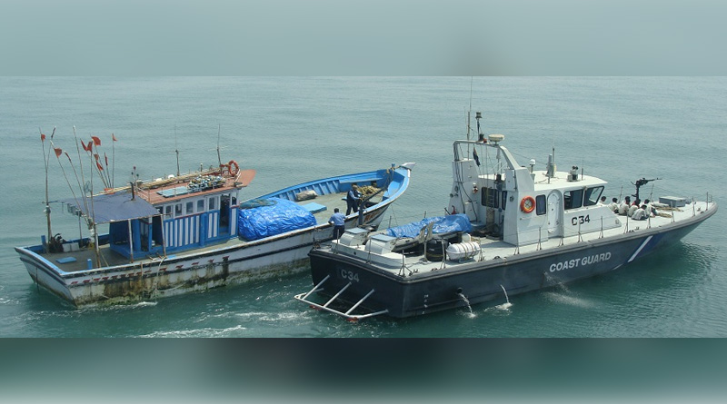 The Indian Coast Guard (ICG) intercepted a suspicious Myanmarese boat along with 11 crew members