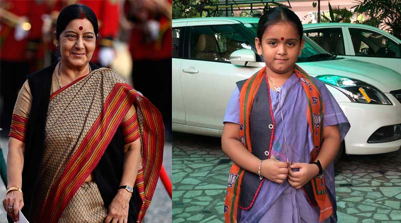 Love your jacket, says Sushma to this little child dressed like herself
