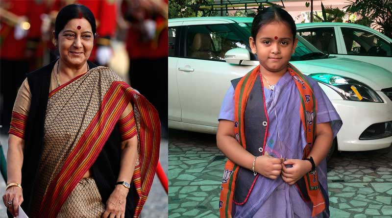 ‘খুদে সুষমা’র প্রশংসায় খোদ সুষমা