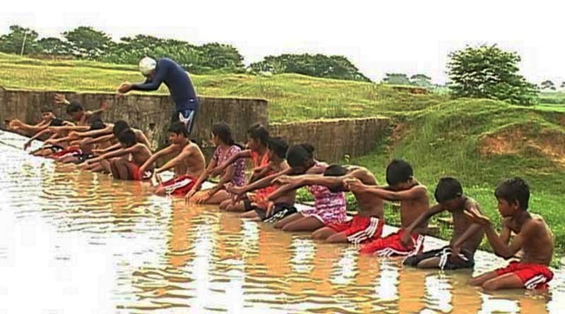 Aspiring Swimmers are Practising in a Dam. 