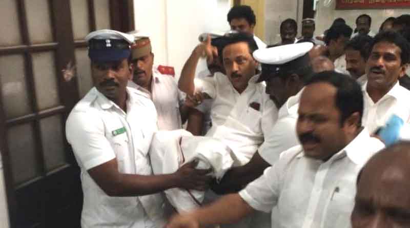 All 89 DMK MLAs evicted, suspended from Tamil Nadu Assembly for a week