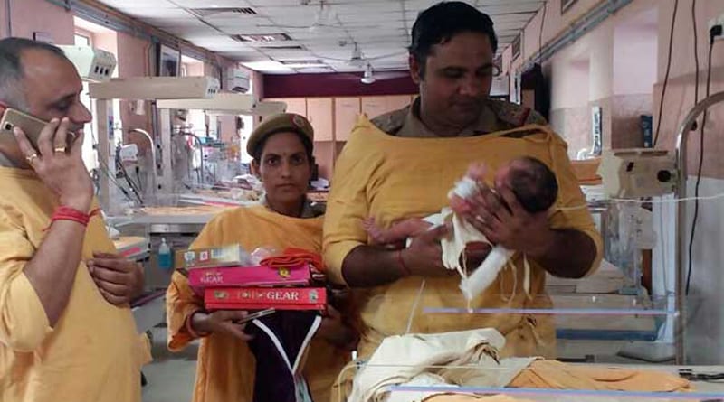 Delhi Police adopted abandoned day-old girl child 