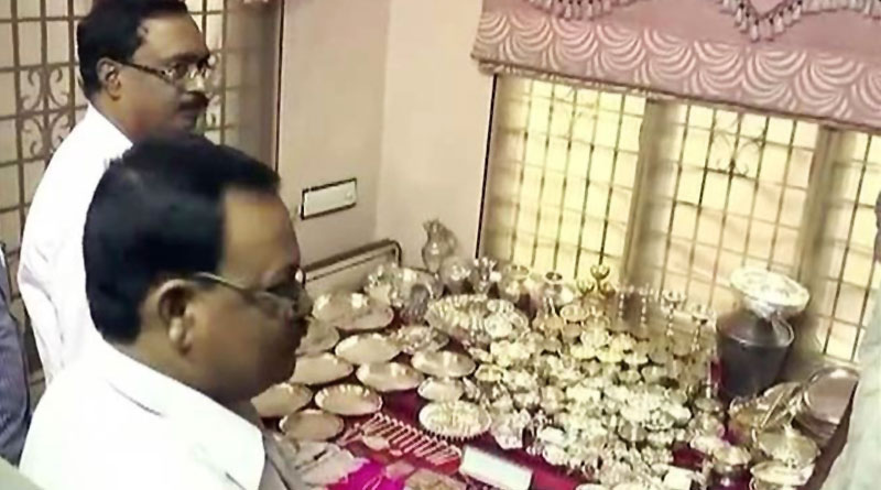 room full off silver and more found in raid from the house of an Andhra Officer
