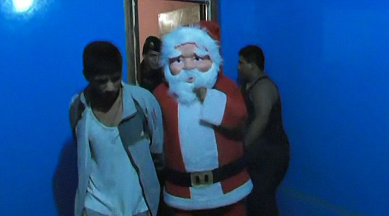  Police dressed as Father Christmas raid Peruvian drug cartel and seize cocaine