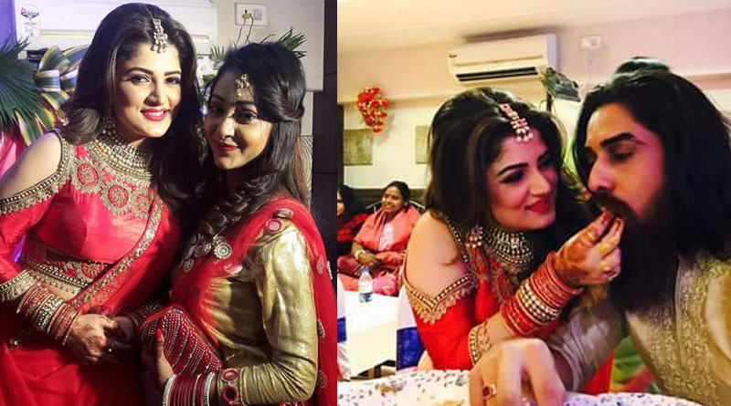  Tolly Actress Srabanti in a different mood in sister's wedding