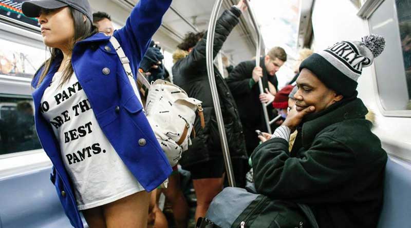 No pants subway ride a hit in New York
