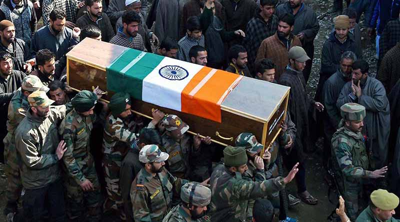 large crowed gather at martyred soldier’s funeral in Kashmir