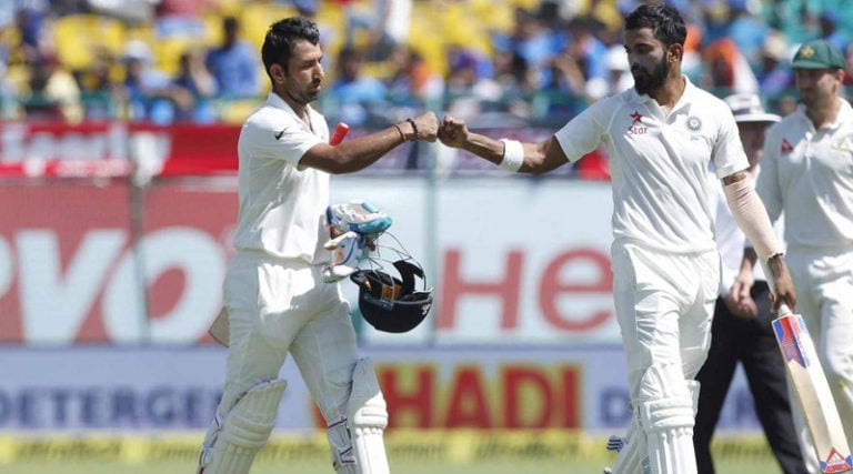 অজি স্পিনের দাপট সামলে লড়াই চালাচ্ছেন ঋদ্ধিমানরা