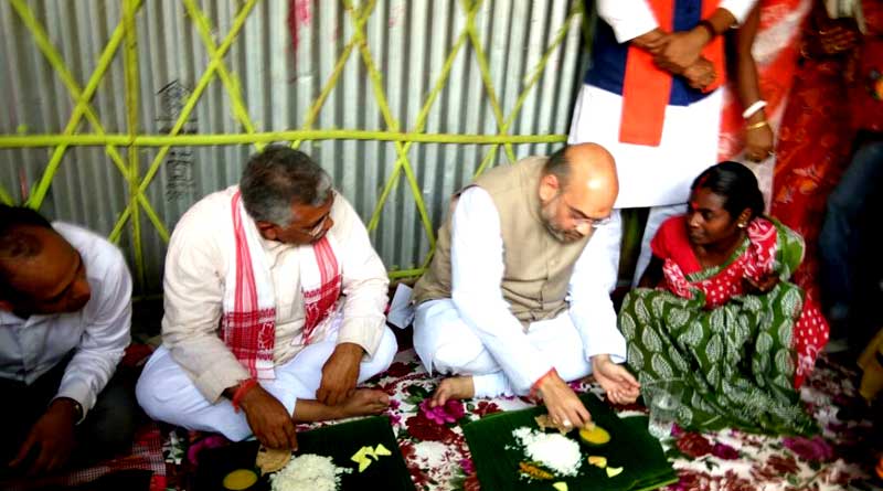 BJP president Amit Shah breaks bread at Naxalbari