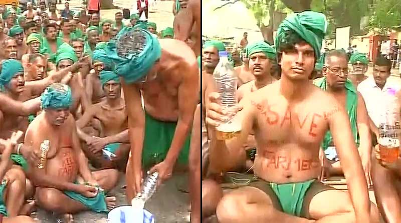 TN farmers drink urine to protest delay in drought relief, loan waiver 