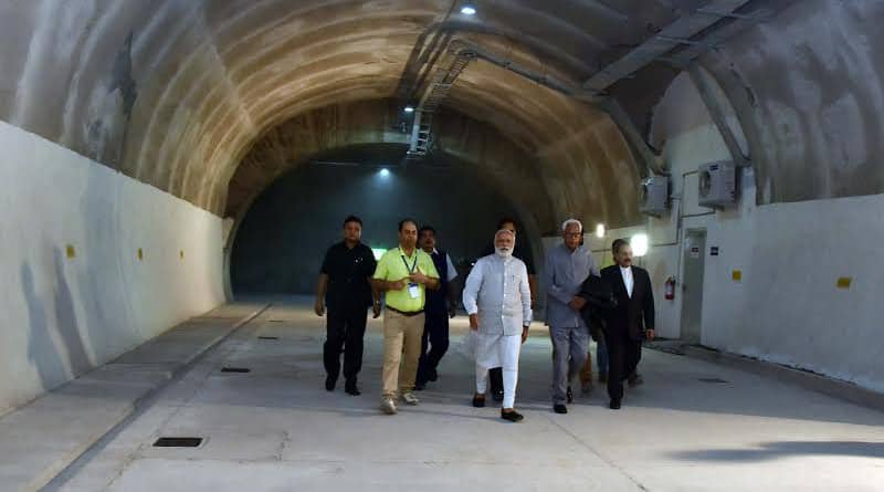 PM narendra modi visits Chenani-Nashri Tunnel in Jammu Kashmir