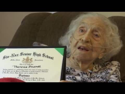 105 year lady gets high school diploma 