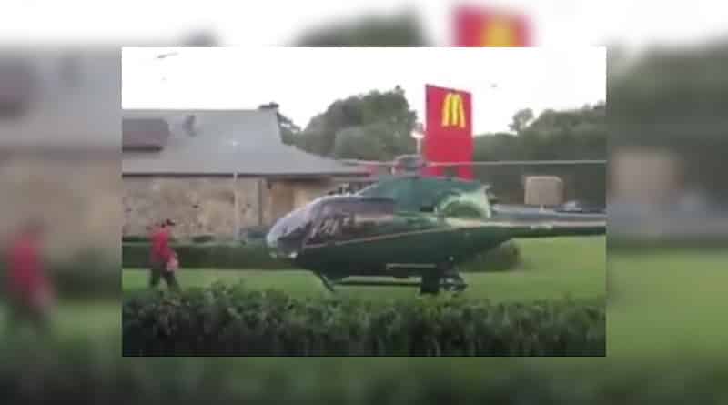 'Hungry' pilot lands on McDonalds to grab a munch 