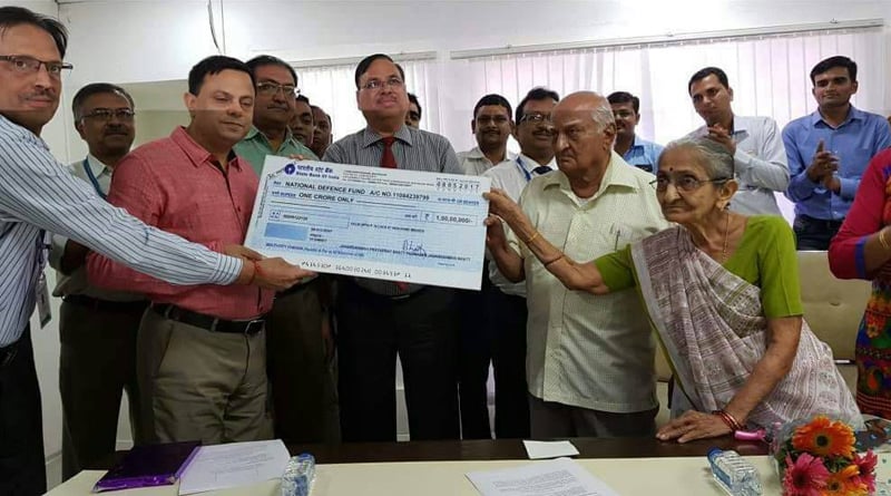 Octogenarian bank employee donates entire life's savings to Armed Forces