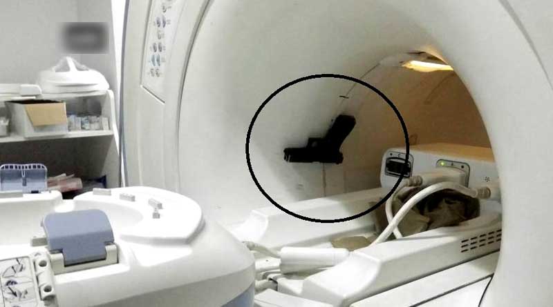 Ram Manohar Lohia Hospital MRI machine pulls in UP Min Satyadev Pachauri's gunner's pistol
