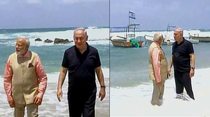 Watch PM Modi and Benjamin Netanyahu at Dor beach in Haifa