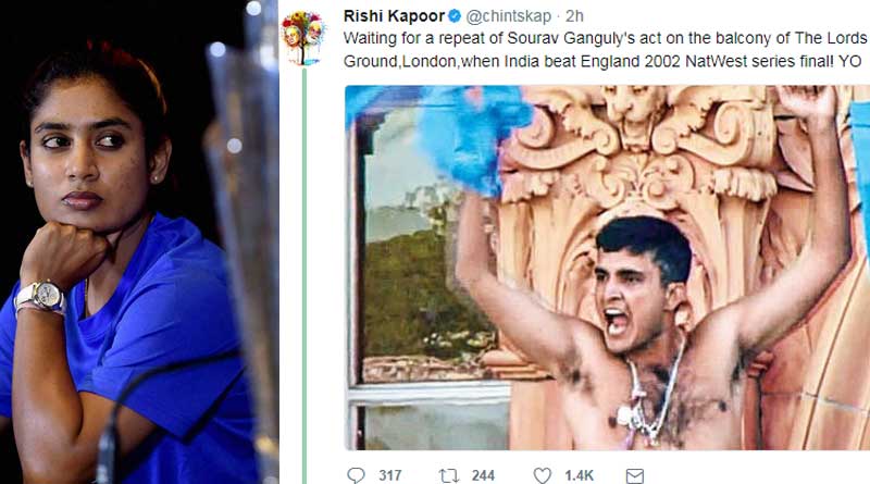 Rishi Kapoor's Controversial tweet on Mithali Raj saprks row