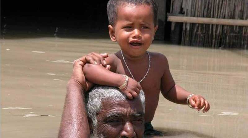 Rahul Gandhi visits flood devastated Assam 