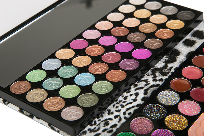 Leopard-Print-3-Dimensional-Make-Up-Kit-Eyeshadow-Lipgloss-Blusher-Pressed-Powder-Slap-up-Glitter-Eyeshadow