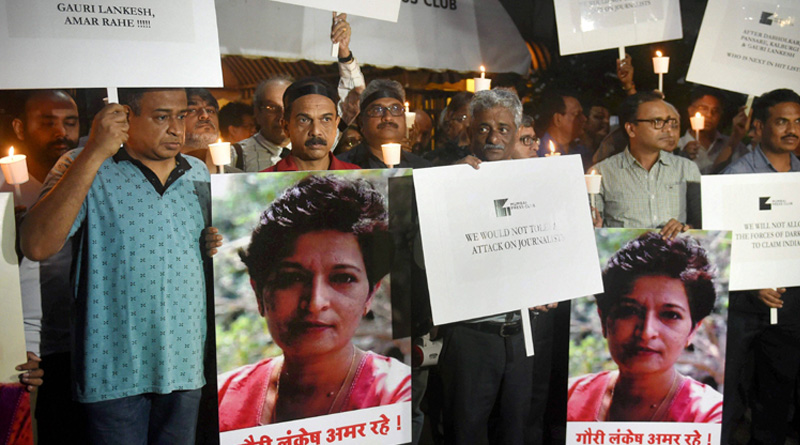 Why silent on RSS slaughter in Kerala, govt counters Gauri Lankesh barb