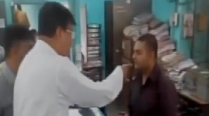 Minister Rabindranath Ghosh shouts at bank employee after people complained of inconvenience