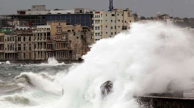 FILE PHOTO: Waves crash against the seafront boulevard El Malecon ahead of the passing of Hurricane Irma, in Havana, Cuba September 9, 2017. REUTERS/Stringer NO SALES. NO ARCHIVES/File Photo