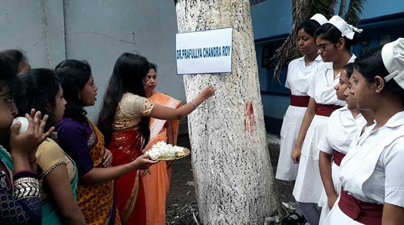 যমরূপী দূষণ হঠাতে গাছের কপালে ফোঁটা পরিবেশপ্রেমী ও ছাত্রীদের