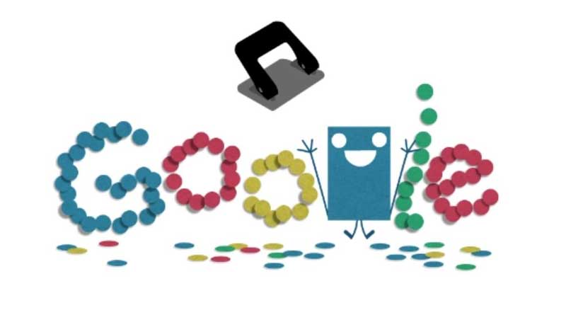 Google Doodle celebrates Hole puncher's 131st anniversary