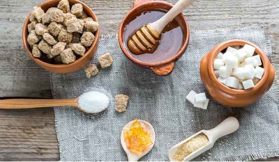 honey-jaggery-white-sugar-sweeteners