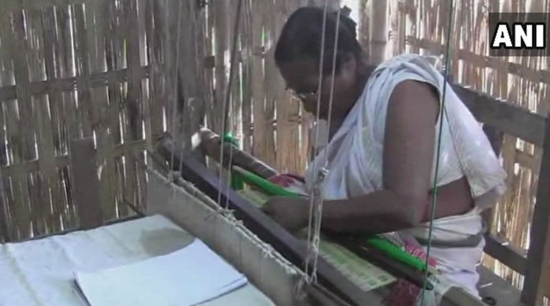 Assamese woman weaves Bhagwat Geeta on cloth