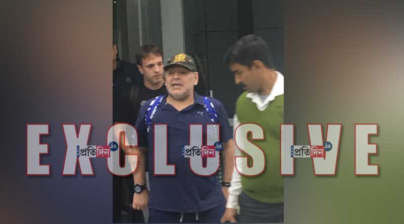 অবশেষে কলকাতায় পা রাখলেন ফুটবলের রাজপুত্র মারাদোনা