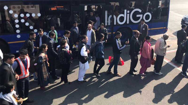 Rahul Gandhi in queue to take IndiGo flight, Twitter go crazy