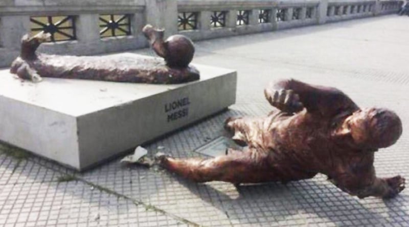 Lionel Messi statue vandalised in Buenos Aires for second time