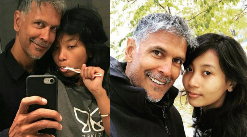 Watch: Milind Soman doing push-up with ladylove Ankita Konwar on his back