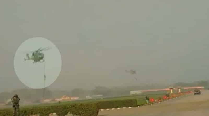 সেনা দিবসের মহড়ায় হেলিকপ্টার থেকে পড়ে আহত ৩ জওয়ান