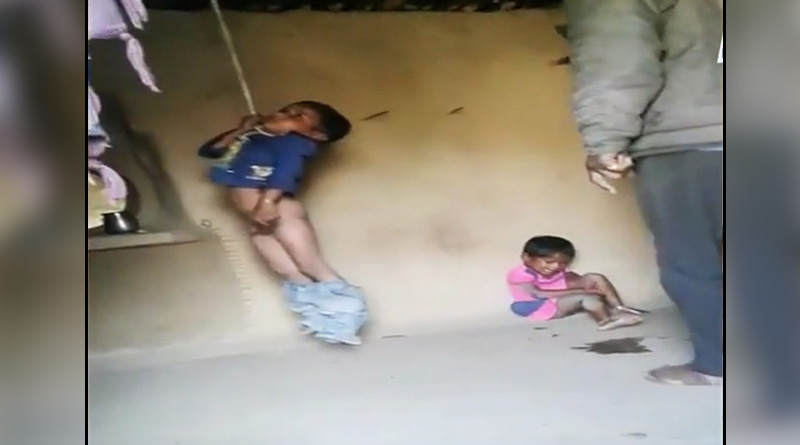 Horrific! Father mercilessly thrashes children in Rajasthan