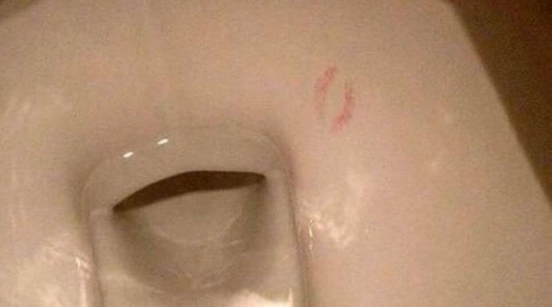 Lipstick mark on toilet bowl ruffles Twitter