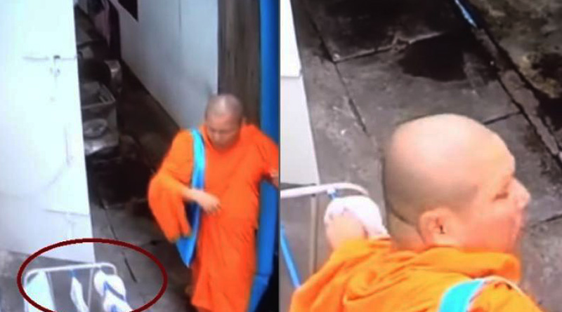 Cam catches Thai monk stealing women innerwear