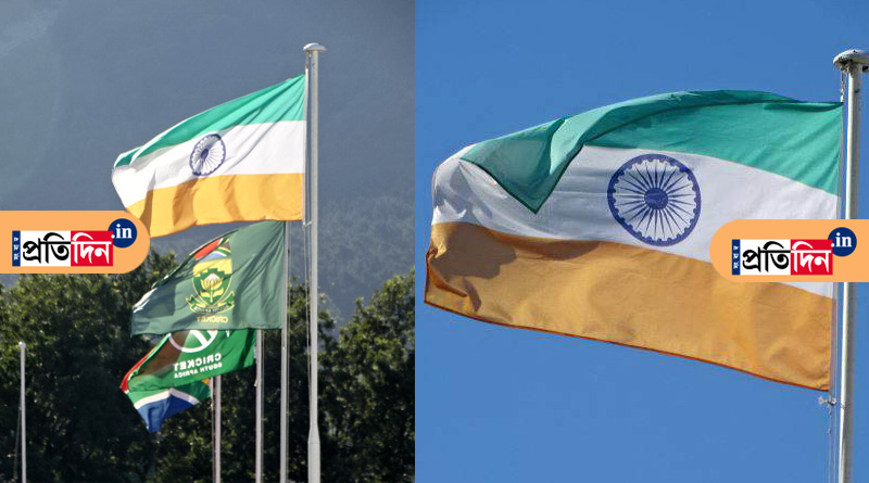 Indian National Flag hoisted upside down in South Africa