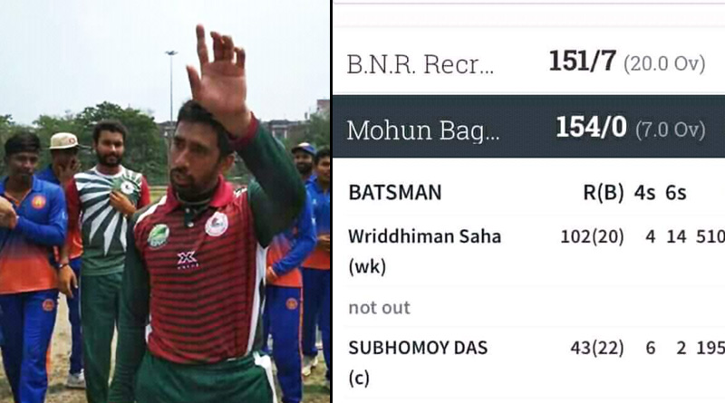 ২০ বলে ১০২ রান, টি-টোয়েন্টি ম্যাচে নজির ঋদ্ধিমানের