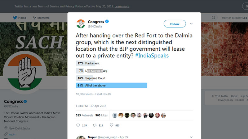 After handing over the Red Fort to the Dalmia group, which is the next distinguished location that the BJP government will lease out to a private entity?