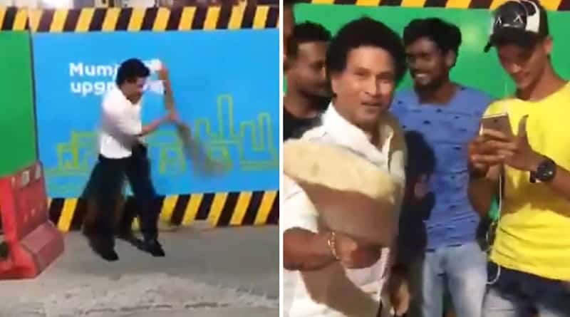Sachin Tendulkar plays cricket on the streets of Mumbai, video goes viral