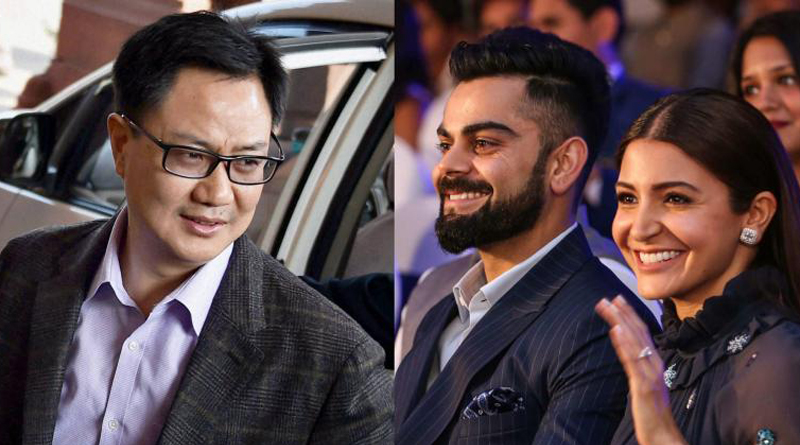 রাস্তায় নোংরা ফেলা নিয়ে যুবকের সঙ্গে বচসা, বিরুষ্কার পাশেই কিরণ রিজিজু