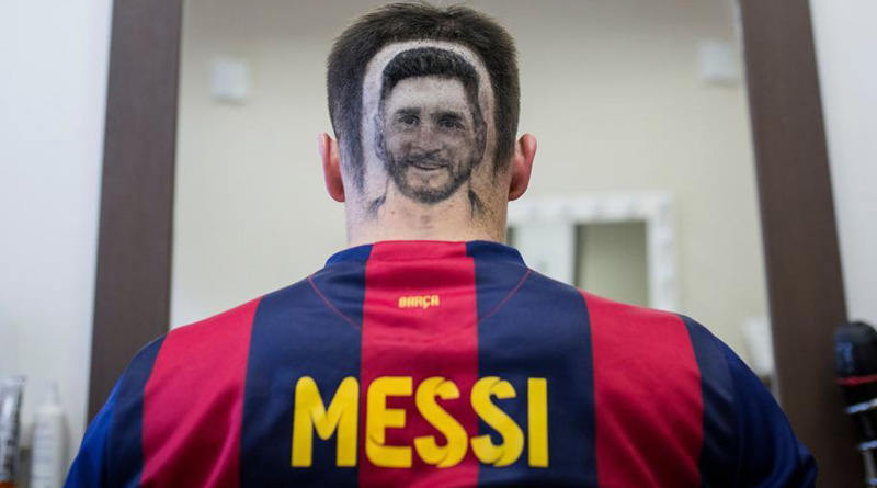 Fans getting Lionel Messi hair cut ahead of football world cup 2018