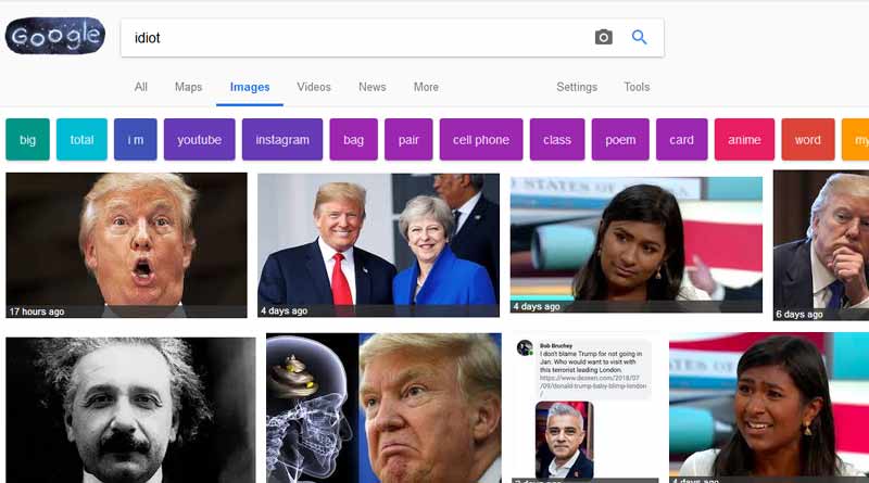 Google Image shows Trump’s picture as 'Idiot'