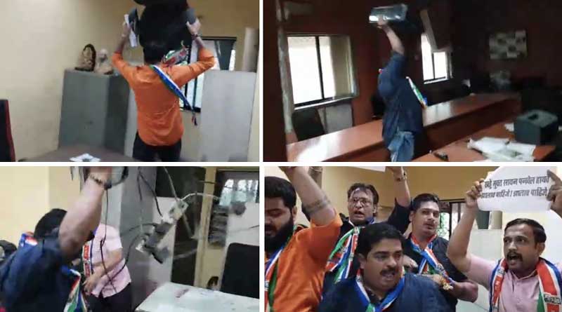 মুম্বইয়ে মৃত্যুফাঁদ বেহাল রাস্তা, প্রতিবাদে পূর্ত দপ্তরের অফিসে তাণ্ডব নবনির্মাণ সেনার