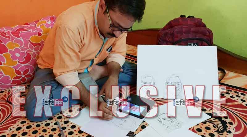 কলমের ছোঁয়ায় শ্রদ্ধাঞ্জলি, সাতটি ছবি এঁকে বাজপেয়ীকে স্মরণ নদিয়ার শিল্পীর