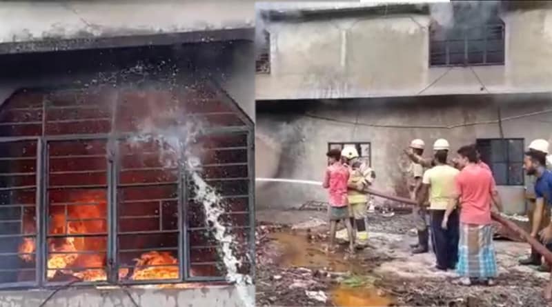 রাজারহাটে ভস্মীভূত খেলনার গুদাম, এলাকায় ব্যাপক উত্তেজনা